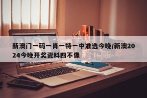 新澳门一码一肖一特一中准选今晚/新澳2024今晚开奖资料四不像