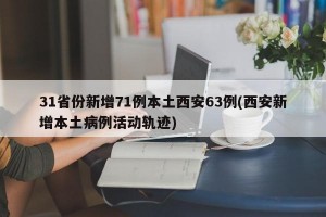 31省份新增71例本土西安63例(西安新增本土病例活动轨迹)